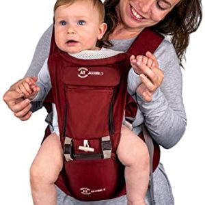 AT Allure-T Babybauchtrage, ergonomische Babytrage Rückentrage, Tragesystem für Säugling und Kleinkind, Baby Carrier mit Hüftsitz, 7...