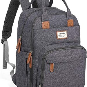 Baby Wickelrucksack, Multifunktional Wickeltasche Reise Rucksack Große Kapazität Babytasche mit Wickelunterlage, Wasserdicht Stoffe, Kein…