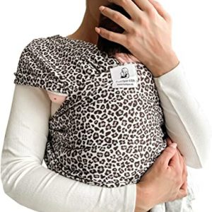 Fastique Kids® Tragetuch – elastisches Babytragetuch für Früh- und Neugeborene inkl. Baby Wrap Carrier Anleitung (LeoWhite)