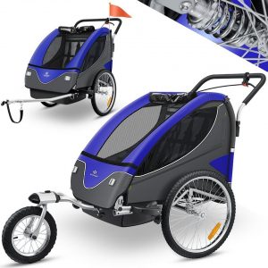 KESSER Fahrradkinderanhänger, Kinderfahrradanhänger Premium, Kinderjogger, Sportbuggy, Kindertransporter, Sportanhänger, Radanhänger, 360° drehbar...
