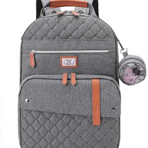 Lekebaby Wickelrucksack Baby Wickeltasche Große Babytasche Reisetasche für Unterwegs, Grau