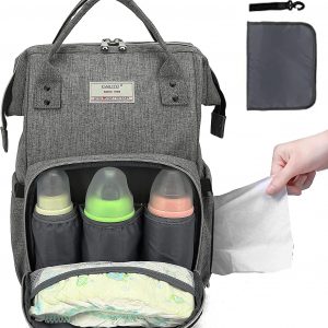 MoFut Wickelrucksack mit Wickelunterlage, Baby Wickeltasche groß, Windeltasche multifunktional, Schulrucksack Reiserucksack für Unterwegs Damen und…