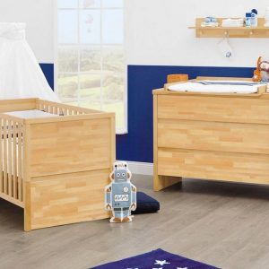 Pinolino® Babymöbel-Set »Fagus«, (Spar-Set, 2-St), breit; Made in Europe; mit Kinderbett und Wickelkommode