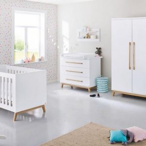 Pinolino® Babyzimmer-Komplettset »Riva«, (Set, 3-St), breit; mit Kinderbett, Schrank und Wickelkommode