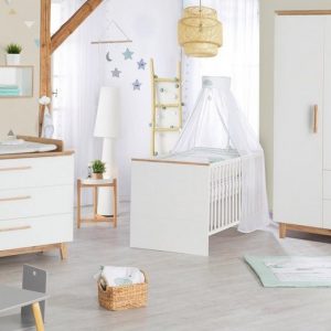 roba® Babyzimmer-Komplettset »Finn«, (Set, 3-St), mit Kinderbett, Schrank und Wickelkommode