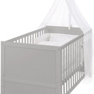 roba® Komplettbett »Sternenzauber, taupe«, 7-tlg., inkl. Babybett, Matratze, Lattenrost, Himmelstange mit Himmel, Nestchen und Bettwäsche