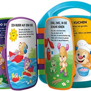 Fisher-Price CDH40 - Lernspaß Liederbuch Baby Spielzeug zum Lernen von Buchstaben, Zahlen und Formen, Spielzeug ab 6 Monaten, deutschsprachig