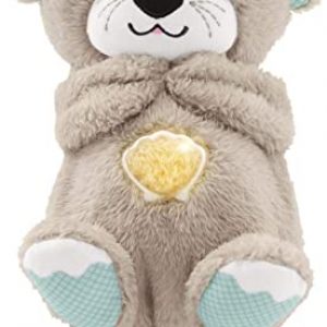 Fisher-Price FXC66 - Schlummer Otter Spieluhr aus Plüsch beruhigender Musik, Licht und Atembewegungen, Einschlafhilfe für Babys, ab der Geburt