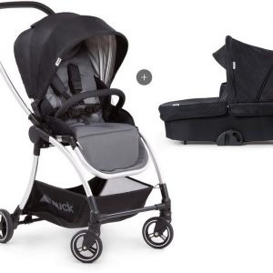 Hauck Kombi-Kinderwagen »Eagle 4S Duoset,black/grey«, mit Babywanne, Fußsack und Moskitonetz; Kinderwagen