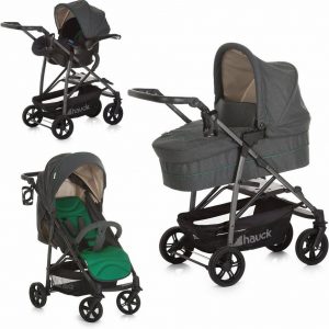 Hauck Kombi-Kinderwagen »Rapid 4S Plus Trio Set Caviar Emerald«, mit Babyschale; Kinderwagen
