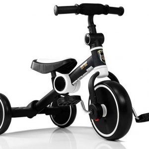 LEAN Toys Dreirad »Dreirad Super Blacky Easy mit EVA-Reifen faltbar«, mit Sonnenschutz, Lenkstange u. Korb