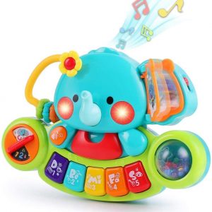 LUKAT Baby Musik Spielzeug für 6 9 12 18 Monate Kleinkinder, Elefant Musikspielzeug mit Licht & Ton Musikinstrumente Klavier Tastatur Babyspielzeug...