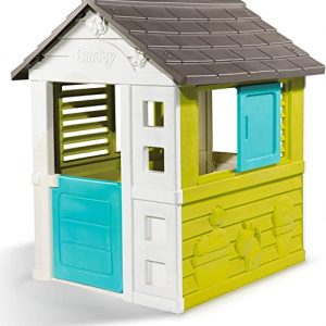 Smoby 810710 – Pretty Haus – Spielhaus für Kinder für drinnen und draußen, erweiterbar durch Zubehör, Gartenhaus für Jungen und Mädchen ab 2 Jahren