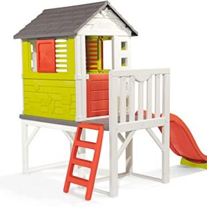 Smoby 810800 – Stelzenhaus - Spielhaus mit Rutsche, XL Spiel-Villa auf Stelzen, mit Fenstern, Tür, Veranda, Leiter, für Jungen und Mädchen ab 2 Jahren
