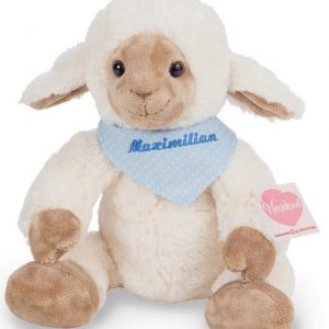 Teddy Hermann® Kuscheltier »Herzekind, Lämmchen Frido, 32 cm mit blauem Halstuch«, mit individueller Bestickung