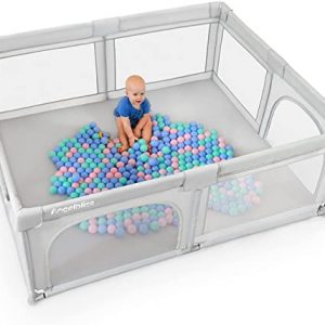 ANGELBLISS laufstall baby, baby laufgitter, Aktivitätszentrum für Kinder im Innen- und Außenbereich mit Rutschfester Basis, Stabiler Schutzgitter...