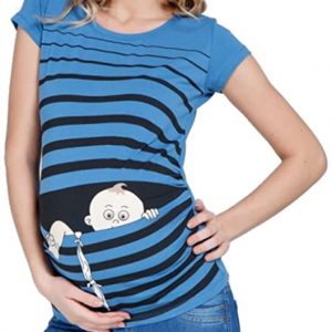 Baby Flucht - Lustige witzige süße Umstandsmode mit Motiv für die Schwangerschaft Umstandsshirt T-Shirt Schwangerschaftsshirt, Kurzarm