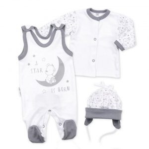 Baby Sweets Shirt, Strampler, Jäckchen, Mütze & Schühchen »3tlg Set Strampler + Shirt + Mütze A star is born« (3-tlg)