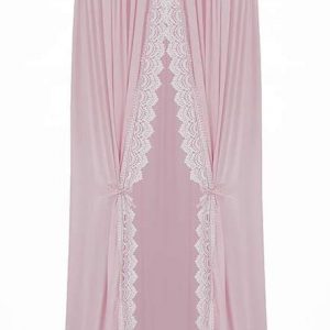 Betthimmel Baby,Betthimmel Baldachin Runde Kuppel,Kinder Moskitonetz,Betthimmel Kinder Lesesaal, Schlafzimmer Dekoration (Betthimmel Chiffon Rosa)