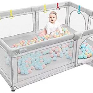 Dripex Laufstall Baby Laufgitter Absperrgitter mit atmungsaktivem Netz 150x200cm Schutzgitter Krabbelgitter für Kinder, große...