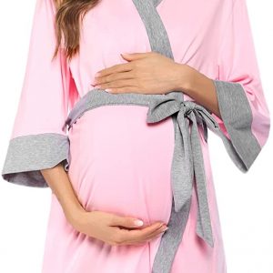 Ekouaer Umstandsmode Stillmantel Lieferung Nachthemd Krankenhaus Stillkleid