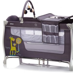 Fillikid Baby-Reisebett »Supreme, Happy roller Giraffe grau«, inkl. Transporttasche