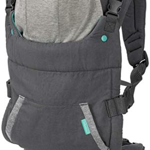 Infantino Cuddle Up Babytrage – Ergonomische Babytrage mit Teddy-Kapuze und verstellbaren Schultergurten – Für Säuglinge und Kleinkinder von 5,4-18 kg