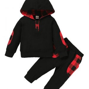 Lapastyle Top & Hose »Zweiteiliger Anzug für Jungen, der ein kariertes Kapuzenoberteil und eine Hose«