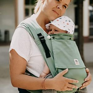 LIMAS PLUS - Babytrage Halfbuckle in Jade für Neugeborene ab Geburt bis Kleinkind (56/62-104 cm / 4 kg-18 kg) - breiter, ergonomisch geformter...