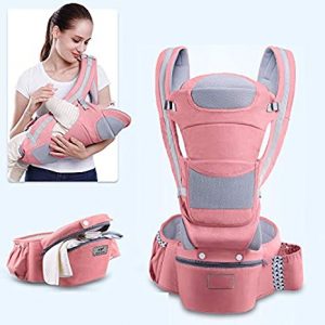 LYXCM Baby Hüftsitztrage, 3In1 Mit Kleinkind Bis 48 Monate, Verstellbar Ergonomische Babytrage Aus Weicher Baumwolle, Atmungsaktiv