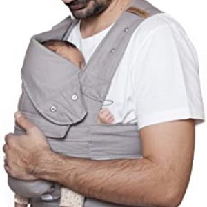marsupi Baby- und Kindertrage, Breeze (aus leichtem Baumwoll-Leinen-Mix) Version 2.0 (lightgrey/ light gray, S/M)