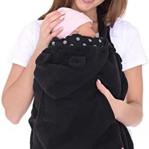 Mija – Tragecover, Universal Bezug für Baby Carrier/Tragetücher/Cape 4023 (Schwarz/mit Punkten)