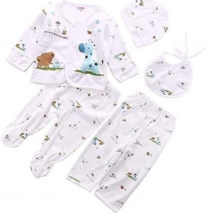 nvIEFE Neugeborenen Set Junge/Mädchen Baby Erstausstattung Cotton 5PCS Unisex Clothes Baby Geschenke Geburt Babykleidung Neugeboren...
