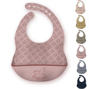 SEI Design Lätzchen »Baby Silikon Lätzchen mit Auffangschale Pale Mauve«, BPA/PVC/BPP-frei
