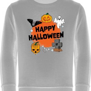 Shirtracer Sweatshirt »Happy Halloween gruselig schwarz – Halloween Kinder Party – Kinder Premium Pullover« Kostüm Ersatz Helloween Deko