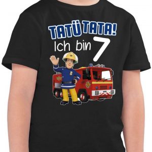 Shirtracer T-Shirt »Tatü Tata! Ich bin 7 - blau - Feuerwehrmann Sam Jungen - Jungen Kinder T-Shirt«