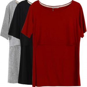 Smallshow Damen Mutterschaft Stilltops Kurzarm Stillkleidung