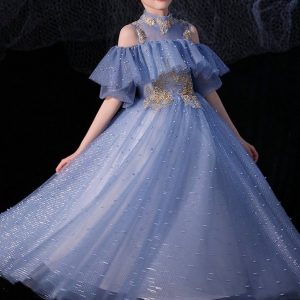 TOPMELON Abendkleid »Abendkleid aus Tüll mit Perlensaum« Bequem zu tragen, Elegant
