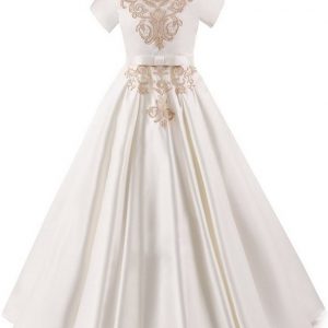 TOPMELON Abendkleid »Maxikleid« Gesticktes Muster, V-Ausschnitt am Rücken