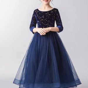 TOPMELON Abendkleid »Partykleid aus Tüll mit Sternchen-Verzierung« Bequem zu tragen, Elegant, 3/4 Ärmel