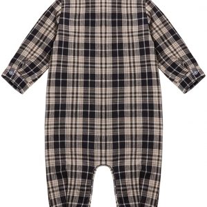 TSSOE Baby Unisex Overall Strampler Body Langarm Kariertes Bodysuit Hemdbody Baumwolle Jumpsuit Herbst Winter Babykleidung