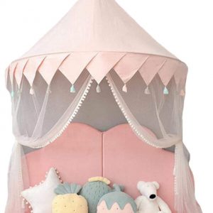 Tuker Spielzelt für Kinder, Prinzessinnenschloss, Spielhaus, Tipi Enfant, für den Innenbereich, Babybett, Baldachin, Netz, Bettzelt,...