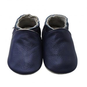 Yalion »Weiche Leder Krabbelschuhe Lauflernschuhe Hausschuhe Lederpuschen Dunkelblau 100% Leder« Hausschuh