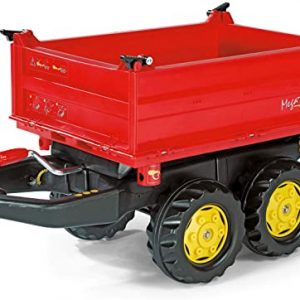 Rolly Toys 123001 rollyMega Trailer | Anhänger in 3 Richtungen kippbar, mit Kurbel und Heckkupplung | Kippanhänger / 2-Achsanhänger für rolly toys...