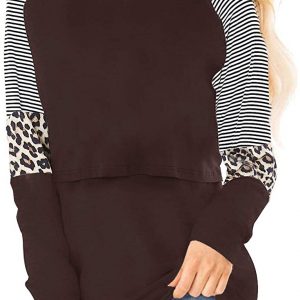 Smallshow Damen Stillshirt Langarm O-Neck Umstandsmode Tshirt Still Nursing Tops