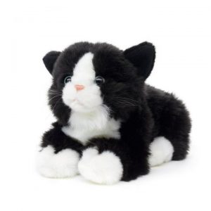Uni-Toys Kuscheltier »Katze, liegend – verschiedene Fellfarben – 20 cm (Länge) – Plüsch-Kätzchen – Plüschtier«, zu 100 % recyceltes Füllmaterial