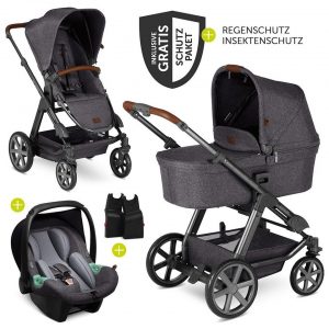 ABC Design Kombi-Kinderwagen »Condor 4 - Street«, (9-tlg), 3in1 Kinderwagen Buggy Set mit Babyschale, Babywanne, Sportsitz, Regenschutz & Zubehör