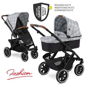 ABC Design Kombi-Kinderwagen »Salsa 4 Air - Fashion Edition - Smaragd«, (7-tlg), 2in1 Kinderwagen Buggy Set mit Lufträdern, Babywanne, Sportsitz,...