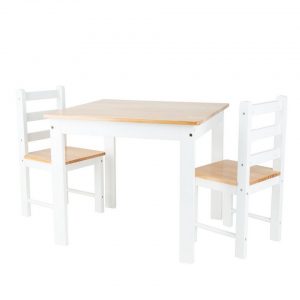 BIECO Kindertisch »Bieco Kindersitzgruppe aus Kiefer Holz 3er Set Tisch & Stühle Sitzgruppe Kinder Kindertisch mit Stühle Spieltisch Baby...