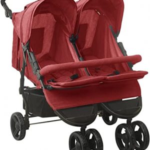Hogotin Geschwisterwagen Kinderwagen Zwillinge Buggy Zwillinge Kinderwagen Geschwister Zwillingspuppenwagen Puppen Zwillingswagen Kinderbett...